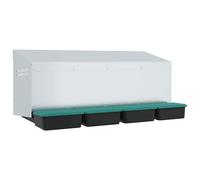 vidaXL Chicken Nesting Box 4 Compartments Wall-Mounted Galvanised Steel