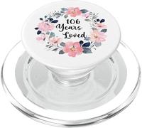106 Years Loved 106th Birthday Floral 106 Year Old Men Women PopSockets PopGrip for MagSafe