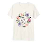 106 Years Loved 106th Birthday Floral 106 Years Loved Women Premium T-Shirt