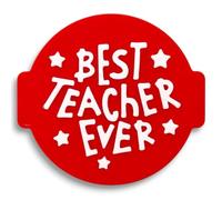 1066 Factory Best Teacher Ever Embosser Stamp for Icing, Fondant, Frosting, Sugar Paste, Cupcake, Cake, Cookie, Baking, Decoration