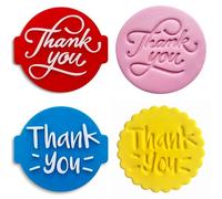 1066 Factory 'Thank You' Embosser Stamp for Icing Fondant Frosting Sugar Paste Cupcake Cake Cookie Baking Decoration (Pattern 6)