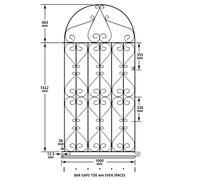 (1067mm GAP X 1905mm High Galvanised) Regent Scroll Tall Garden Gates galvanised metal