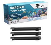 106R01436 Toner Cartridges Compatible for Xerox Phaser 7500DX 7500DT 7500N Printers, High-Definition Printing Effect with Chip, 29800 Pages (3 Pack Black)