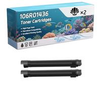 106R01436 Toner Cartridges Compatible for Xerox Phaser 7500DX 7500DT 7500N Printers, High-Definition Printing Effect with Chip, 29800 Pages (2 Pack Black)