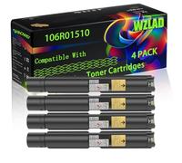 106R01510 Compatible for Xerox Toner Cartridges with Chip Phaser 6700 DN 6700 DNM 6700 DT 6700 DTM 6700 DX 6700 DXM 6700 N 6700 NM 6700 Printers (4 Pack Black)