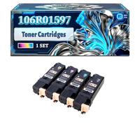 106R01597 Toner Cartridges Compatible for Xerox Phaser 6500 6500DN 6500N WorkCentre 6505 6505N Printers, With Chip Large Capacity 4000 Pages (4-Pack BK/C/M/Y)