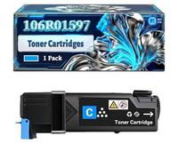 106R01597 Toner Cartridges Compatible for Xerox Phaser 6500 6500DN 6500N WorkCentre 6505 6505N Printers, With Chip Large Capacity 4000 Pages (1 Pack Cyan)