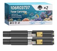 106R03737 106R03740 106R03739 106R03738 Toner Cartridge Compatible for Xerox VersaLink C7020 C7025 C7030 Printers, High-Definition Printing Effect with Chip, 33600 Pages (2 Pack Black)