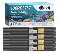 106R03737 106R03740 106R03739 106R03738 Toner Cartridge Compatible for Xerox VersaLink C7020 C7025 C7030 Printers, High-Definition Printing Effect with Chip, 33600 Pages (4 Pack Black)
