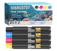 106R03737 106R03740 106R03739 106R03738 Toner Cartridge Compatible for Xerox VersaLink C7020 C7025 C7030 Printers, High-Definition Printing Effect with Chip, 33600 Pages (4-Pack BK/C/M/Y)