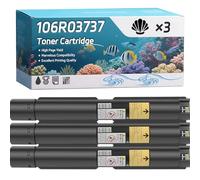 106R03737 106R03740 106R03739 106R03738 Toner Cartridge Compatible for Xerox VersaLink C7020 C7025 C7030 Printers, High-Definition Printing Effect with Chip, 33600 Pages (3 Pack Black)