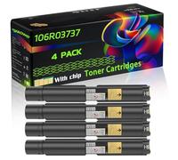 106R03737 Compatible for Xerox Toner Cartridges with Chip VersaLink C7020 C7020D C7020DN C7020DNW Printers (4 Pack Black)