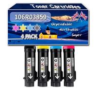 106R03859 Toner Cartridges Compatible for Xerox VersaLink C500 C505 Printers, High-Definition Printing Effect with Chip, 5000 Pages (4-Pack BK/C/M/Y)