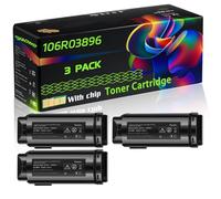 106R03896 Compatible for Xerox Toner Cartridge with Chip VersaLInk C600 C600DN C600N C605 C605X Printers (3 Pack Black)