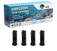 106R03944 Toner Cartridges Compatible for Xerox VersaLink B600 B600DN B605 B605S B610 B615 Printers, High-Definition Printing Effect with Chip, 48000 Pages (4 Pack Black)