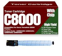 106R04050 106R04051 106R04052 106R04053 Toner Cartridges C8000 Black Yellow Magenta Cyan Color Toner High Yield Compatible for Xerox Versalink C8000 Printers,Cyan-C8000