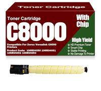 106R04050 106R04051 106R04052 106R04053 Toner Cartridges C8000 Black Yellow Magenta Cyan Color Toner High Yield Compatible for Xerox Versalink C8000 Printers,Yellow-C8000