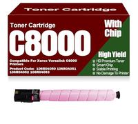 106R04050 106R04051 106R04052 106R04053 Toner Cartridges C8000 Black Yellow Magenta Cyan Color Toner High Yield Compatible for Xerox Versalink C8000 Printers,Magenta-C8000