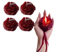 107.6°F 4 Pcs Low Temperature Candles,Massage Candles for Wax Play, Wine Red Rose Flower Shaped Scented Candles,2024 Adult Low Heat Body Safe Candles Wax Play, for Couples Date Night (B)