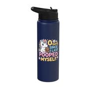 107 Days Since I Last Pooped Myself Meme Stainless Steel Insulated Water Bottle
