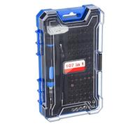 107-in-1 Alloy Steel Screwdriver Set with 360° Rotating Multi-Directional Hose & Telescopic Extension Pole for Precision Repair of Electronics and Small Appliances (Blue)