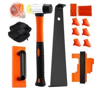107-Piece Flooring Installation Kit with 100 Flooring Spacers, Tapping Block with Handle, 10“ Contour Gauge, Push Bar, Rubber Mallet, Knee Pads & Measuring Tape, Ideal for Scratch-Free Installation