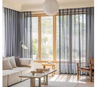 108 Inch ain Panels Set Solid Grey ometric Textured Back Tab ains for Bedroom 2 Panels for Privacy Slish Window Treatment 118 x 108 Inch