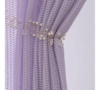 108-Inch Purple Semi-Sheer for Living Room & Bedroom 2 Panels Set with Rod ket Fishbone Textured Ideal for Privacy and Sle