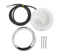 108 LED Underwater Boat Light, Dual Color White Blue Marine Light, 12V IP68 Submersible LED for Yachts Ships Boats, with Stainless Steel Ring and 135 Degree Beam Angle