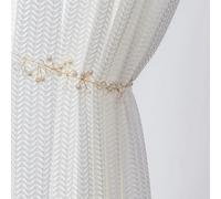 108" Long White Privacy Set of 2 Rod ket Fishbone Textured Sheer Window Drapes for Home Decor Lightweight and59 x108 Panels