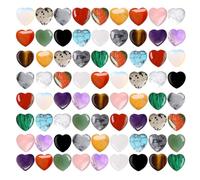 108 Pcs 36 Colors 0.78 in Natural Stone Heart Shape Gem Stones, Crystal Calming Stones, Turquoise Crystals for DIY Jewelry, Home Decor