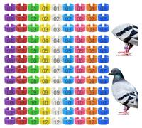 108 Pcs 8mm Bird Quail Leg Rings with 9 Color Numbered Bird Pigeons Identification Leg Bands Clip on Colorful Poultry Ankle Tags for Bantam Quail Dove Lovebirds Finch Small Poultry