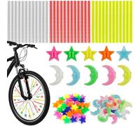 108 PCS Bicycle Spoke Decorations,Bike Spoke Reflectors,Bike Spoke Beads,Reflective Bike Spokes Colorful,Easy to Install and Remove,Suitable for Adult and Children Bicycles Star,Moon,Reflective Spokes