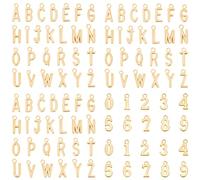 108 Pcs Bubble Letter Charms Gold Alloy Metal A-Z Alphabet Letter Charms Number Dangle Charm Pendant Spacer Beads for DIY Craft Bracelet Wristbands Necklace Choker Keychain Jewelry Making Finding