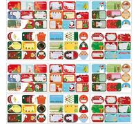 108 PCS Christmas Labels, Christmas Name Xmas Tag Stickers Paper Label Stickers Christmas Self-Adhesive Stickers for Present Party Bags Cards Envelope
