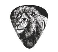 108 Pcs Guitar Picks Bulk 3 Different Thickness Personalized Guitar Plectrums With Storage Box Lion Black And White Illustration Guitar Accessories For Bass Electric Guitar Acoustic Guitar Lovers
