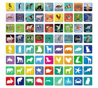 108 PCS Memory Matching Game, 72 Animal Cards & 36 Shadow Cards Matching Cards 36 Pairs Real Animal for Toddlers, Preschool, Kids 4 5 6 Years Old (2” x 2”)