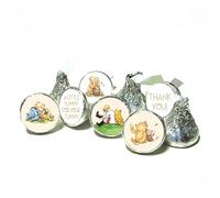 108 PCS Winnie Stickers Mini Candy Labels Pooh Thank You Sticker Cute Winnie Baby Shower Decorations Birthday Party Decoration Supplies