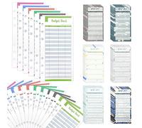 108 Piece Budget Form, Filling Paper, Budget Planning Paper, Macaron Binder Budget Form, 6-Hole Budget Form, Flower-Shaped Budget Form with Holes for Accounting and Consumption Records