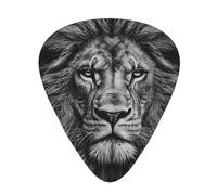 108 Pieces Guitar Picks Bulk, 3 Different Thickness Custom Guitar Tips with Storage Box, Black and White Lion Head Guitar Accessories, for Bass, Guitar
