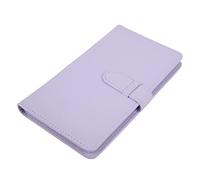 108 Pockets Mini Photo Album 3 Inch Photo Album Lock Design PU Leather for Business Cards (Iris Purple)