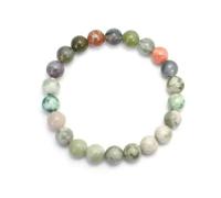 108 Prayer Beads Necklace Bracelet Tassel Natural Crystal Stone Gems -Bracelet-(Moss Agate)