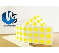 108 Star Shape Vinyl Stickers 20mm Self Adhesive Peel and Stick Colour Label 1000E (Bright Yellow)