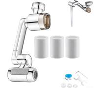 1080 Degree Rotating Faucet Attachment with 4 Adjustable Water Outputs Including Vertical Facial Mist and Integrated Filter Technology