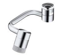 1080 Degree Rotating Faucet Extender Metal U Shaped Robotic arm Universal Dual Model Splash-Proof Filter Faucet Home Bathroom (1, Silver)