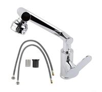 1080 Degree Swivel Faucet with Hose, and Stylish Design for Bathroom Use (Silver)