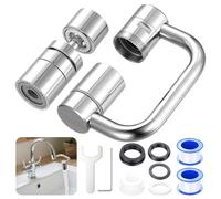 1080° Rotating Faucet Extender and Tap Extender for Kitchen Sink, Rotatable Faucet Aerator Extension, Multifunctional Kitchen Tap Adapter for Bathroom Sink Sprayer Attachment, with Seal/Tap/Wrench