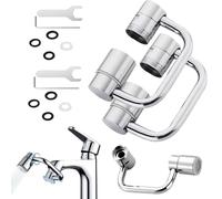 1080° Rotating Faucet Extender, Rotatable Faucet Aerator Extension, Heavy Duty Rotating Sink Extension, Rotatable Faucet Extension for Bathroom, Kitchen Sink (2Set)