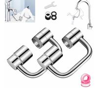 1080° Rotating Faucet Extender, Rotatable Multi Function Faucet Aerator Extension for Bathroom, Kitchen Sink Sprayer Attachment with 2 Model, Universal Mounting Design Fits Most Taps(2pcs)