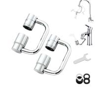 1080° Rotating Faucet Extender, Universal 360° Swivel Faucet Aerator Extension, Dual Spray Modes, Adjustable Splash-Free Water Filter, for Kitchen & Bathroom Sink